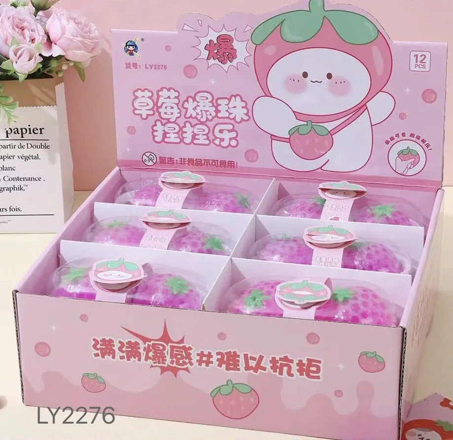 Gniotki Squeeze Toys truskawka LY2276, 12 szt