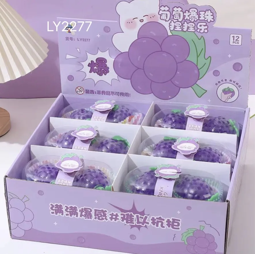 Gniotki Squeeze Toys Winogrono Fioletowe 12 szt