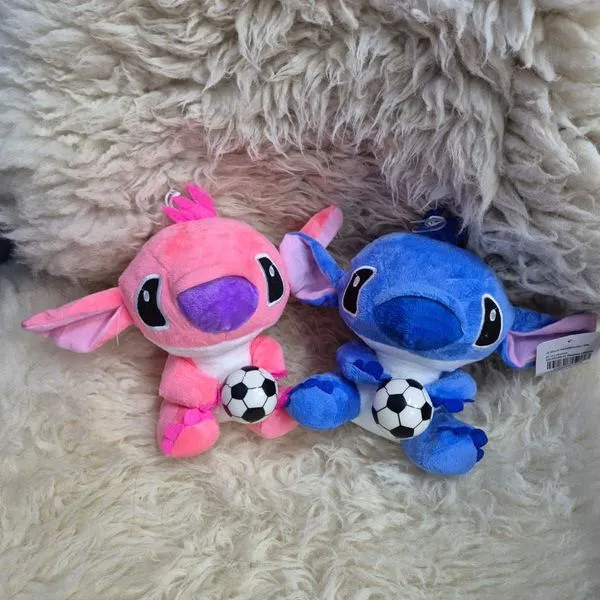 Maskotka Pluszowa Stitch z Piłką 18cm Różowa i Niebieska