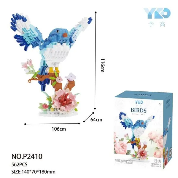 Zestaw klocków YZK Birds ptak niebieski 592 pcs NO-P2410