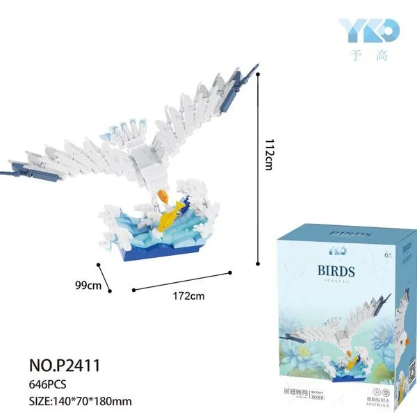 Zestaw klocków Birds NO.P2411 646 PCS 14x7-18cm