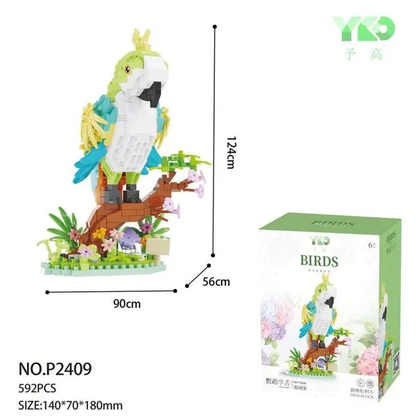 Klocki YOYO Birds Papuga 592 PCS NO.P2409