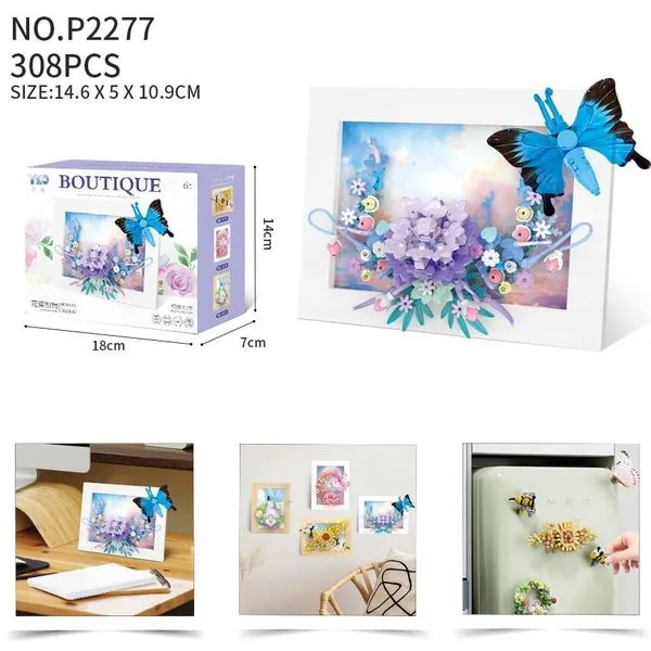 Zabawki Klocki Boutique 308PCS motyle i kwiaty
