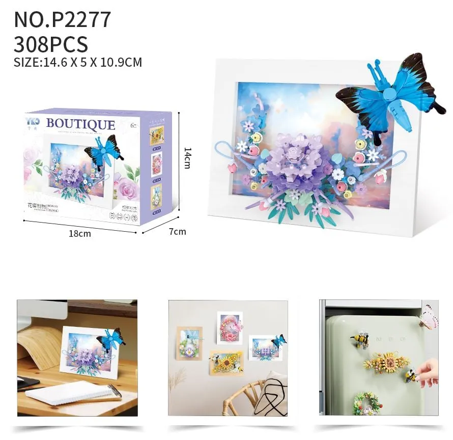 Zabawki Klocki Boutique 308PCS motyle i kwiaty