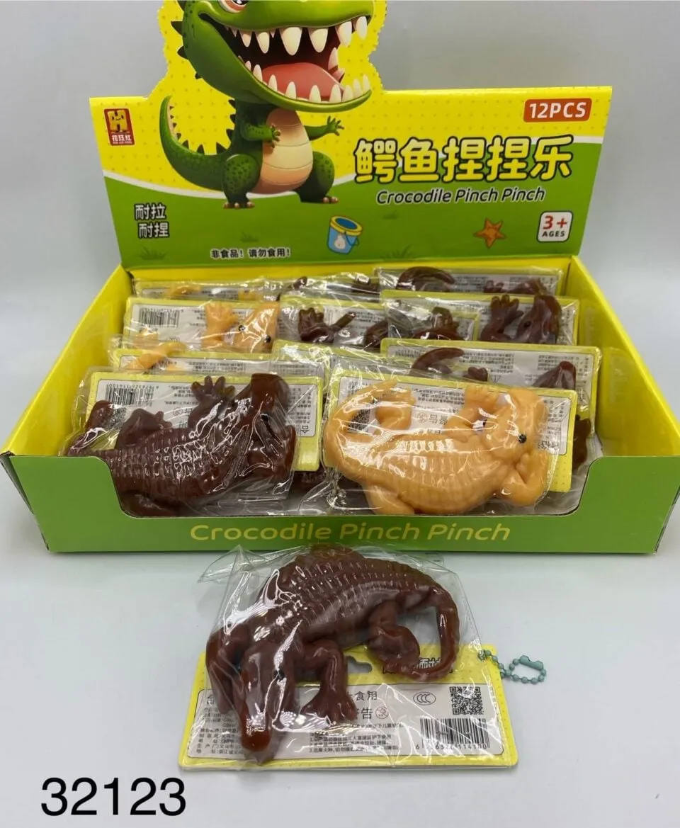 Zabawka Crocodile Pinch Pinch - Elastyczny Gniotek Krokodyl 12szt