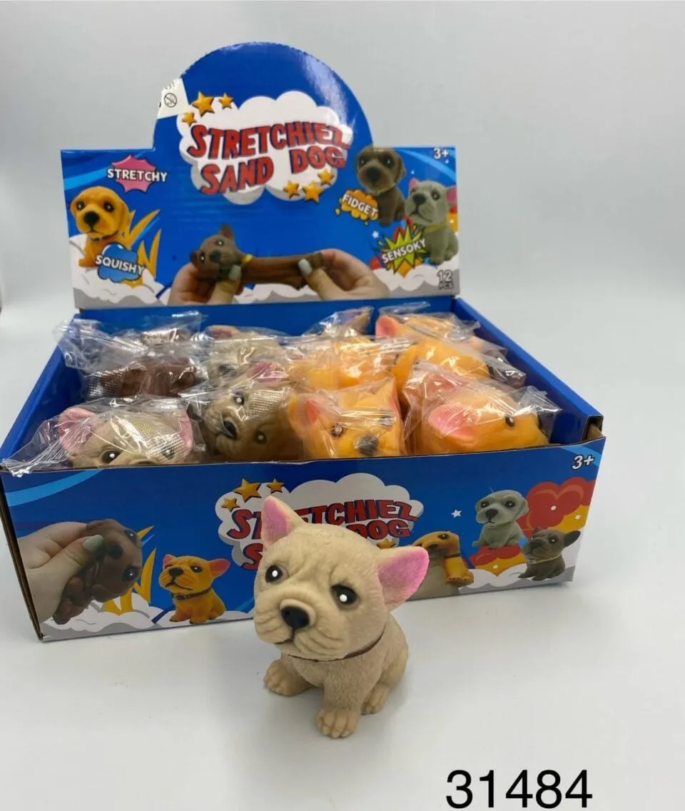 Zabawka Stretchiez Sand Dog - Piesek Gniotek z Piaskiem 12 szt.