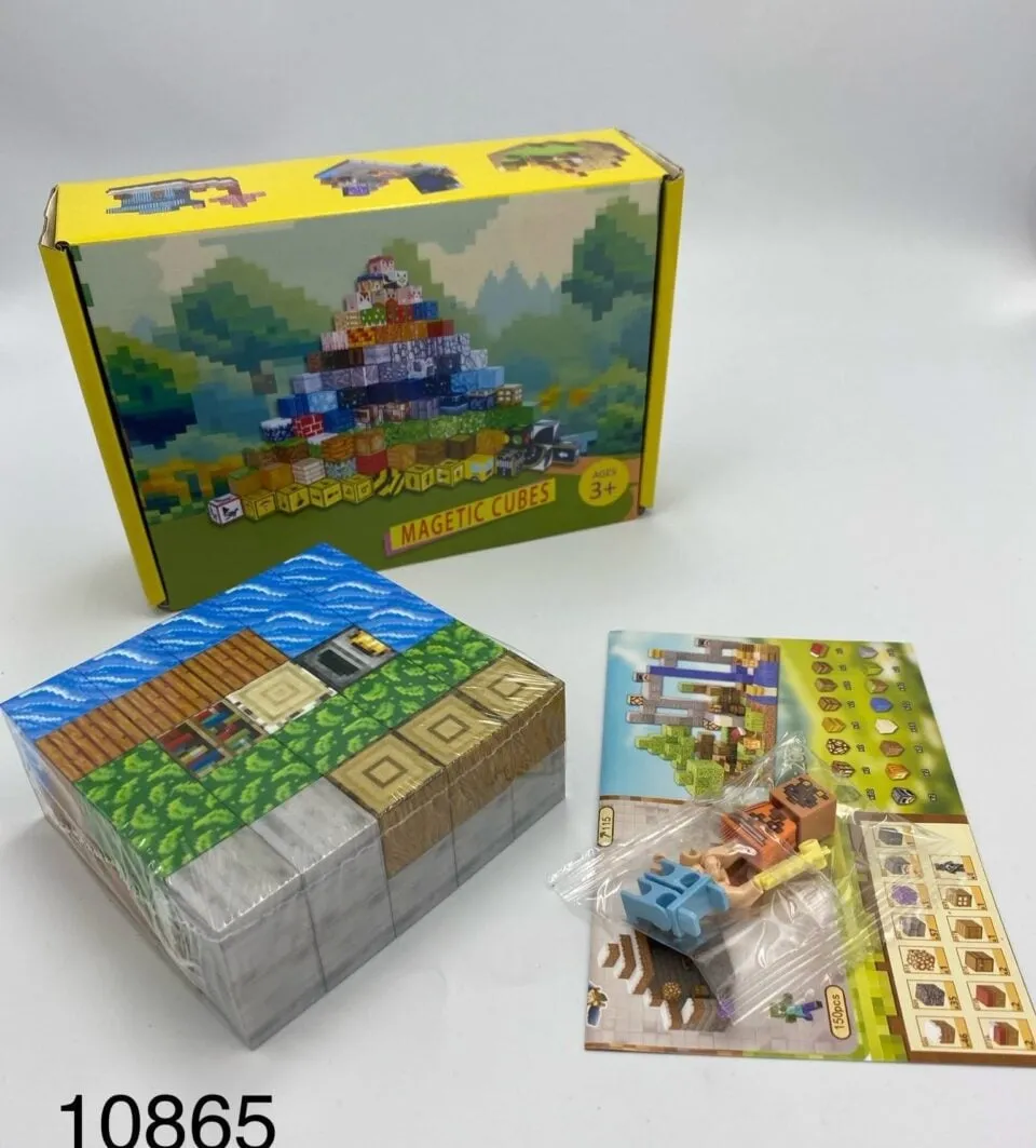 Magnetyczne klocki pikselowe Magnetic Cubes z figurką, 6 szt