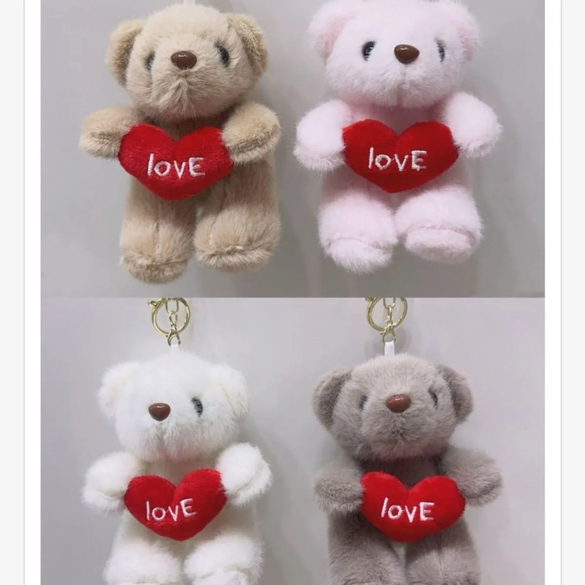 Maskotka Brelok Miś z Sercem Love Mix Kolorów 12szt