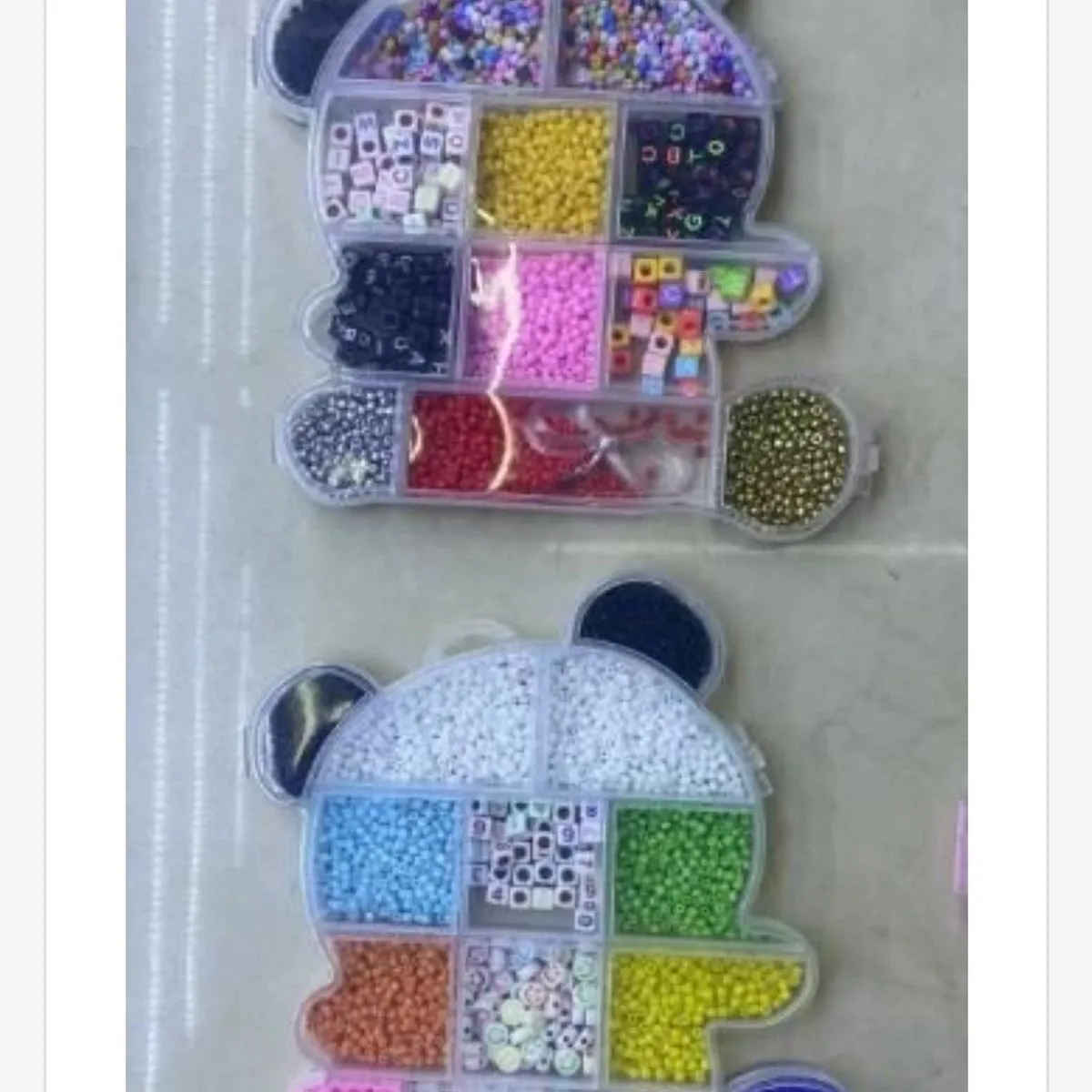 Zestaw koraliki DIY w organizerze Miś, 12 szt.