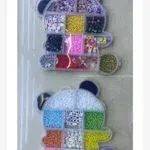 Zestaw koraliki DIY w organizerze Miś, 12 szt.