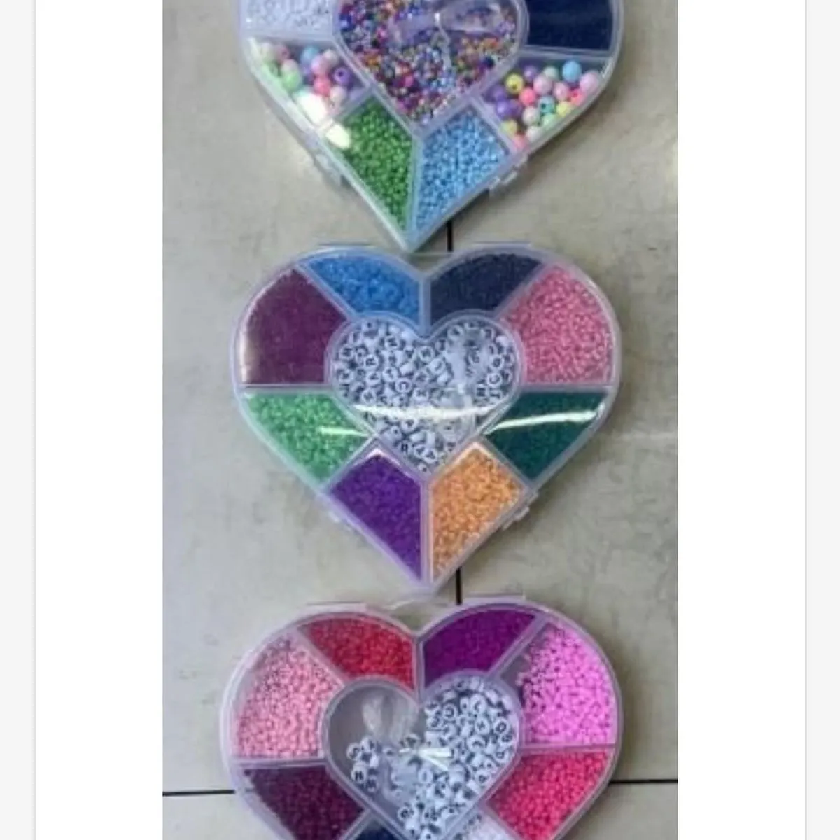 Zestaw koraliki DIY Organizer Serce Mix Kolorów