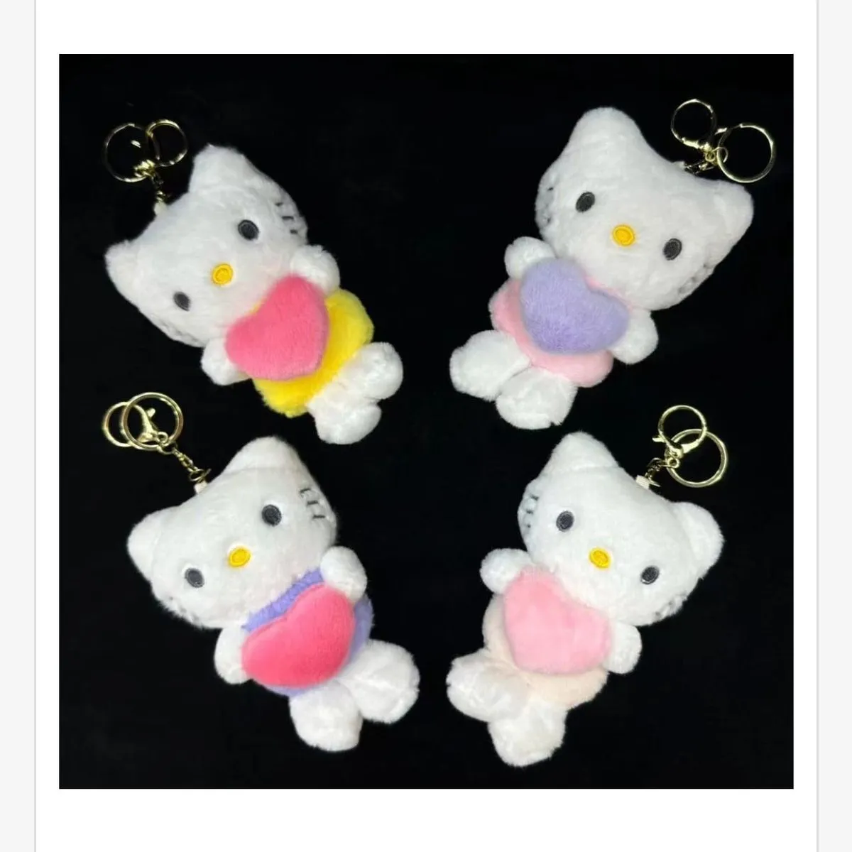 Maskotka Brelok Hello Kitty z Sercem, Pluszowa Zawieszka 12 szt.