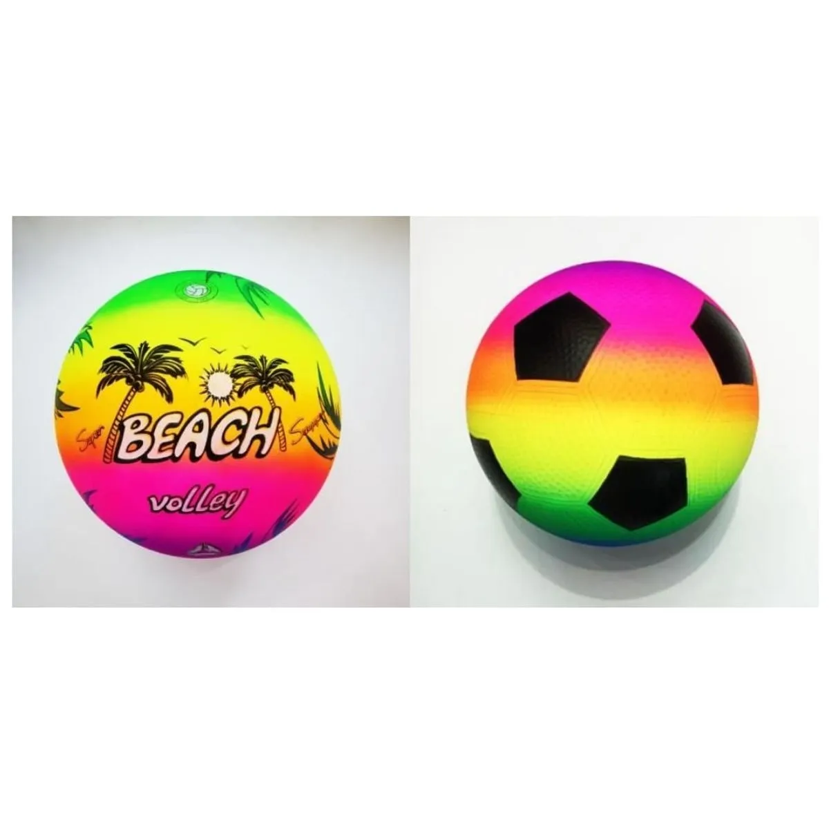 Piłka Beach Volley gumowa tęczowa mix wzorów 12 szt.