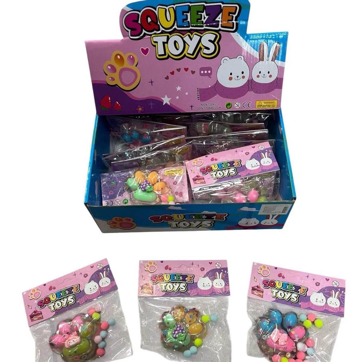 Zabawki Gniotki Łapki LED Kolorowe Squeeze Toys 16 szt.