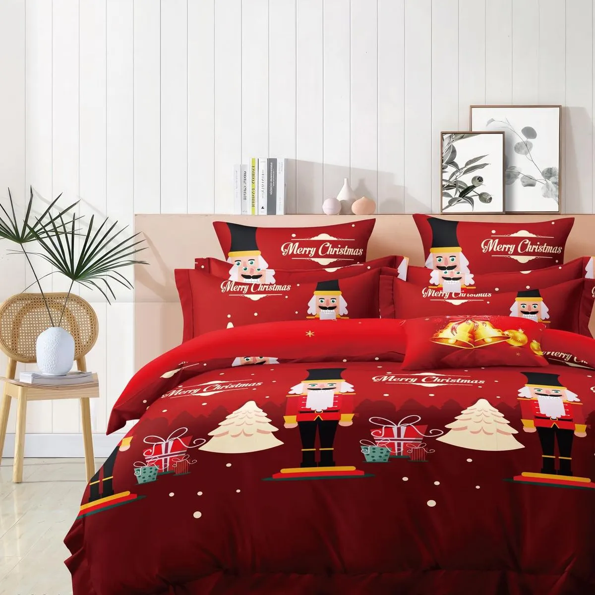 POŚCIEL BAWEŁNA 4CZ 160*200cm Motyw Nutcracker Czerwony
