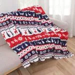 Koce świąteczne 160x200cm wzór renifery choinki