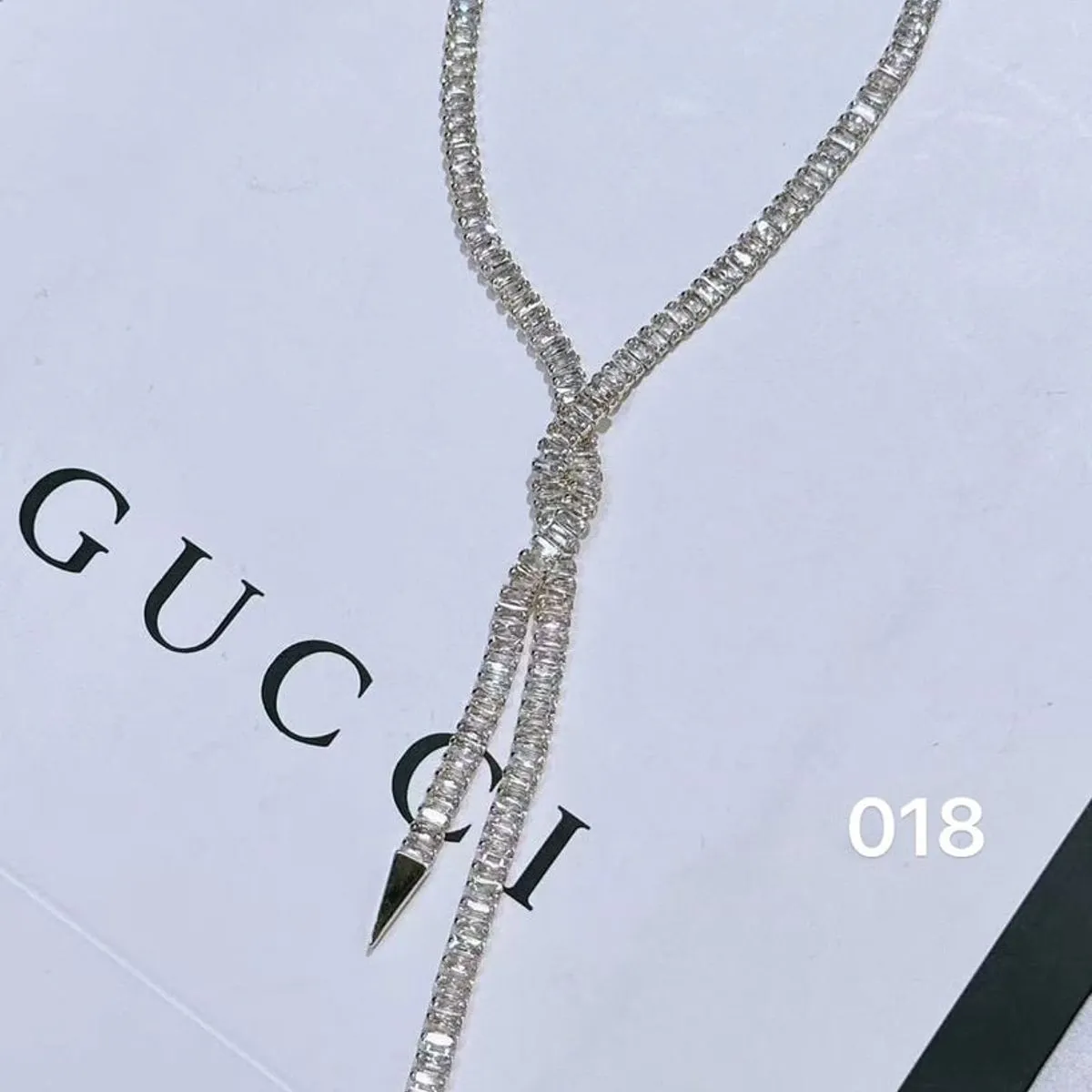 Naszyjnik damski z cyrkoniami Gucci styl 018