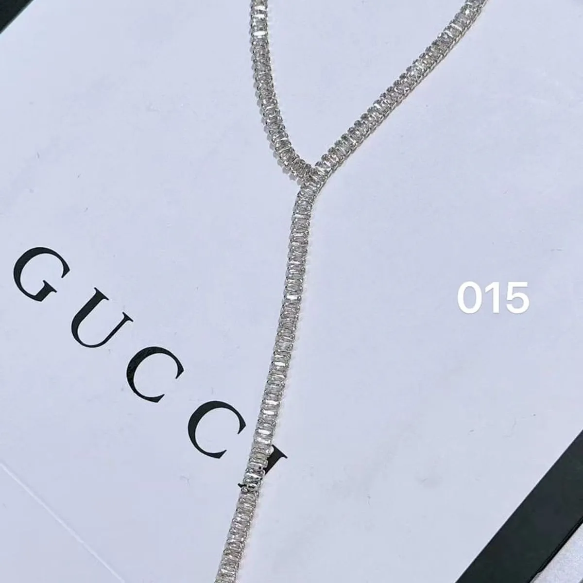 Naszyjnik damski Gucci styl srebrny 015