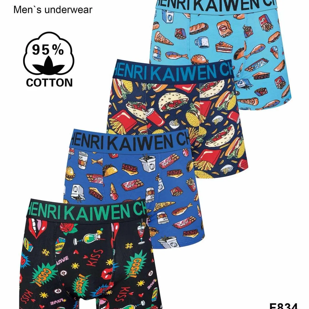 Bokserki męskie Chenri Kaiwen 95% bawełna L-XXL F834