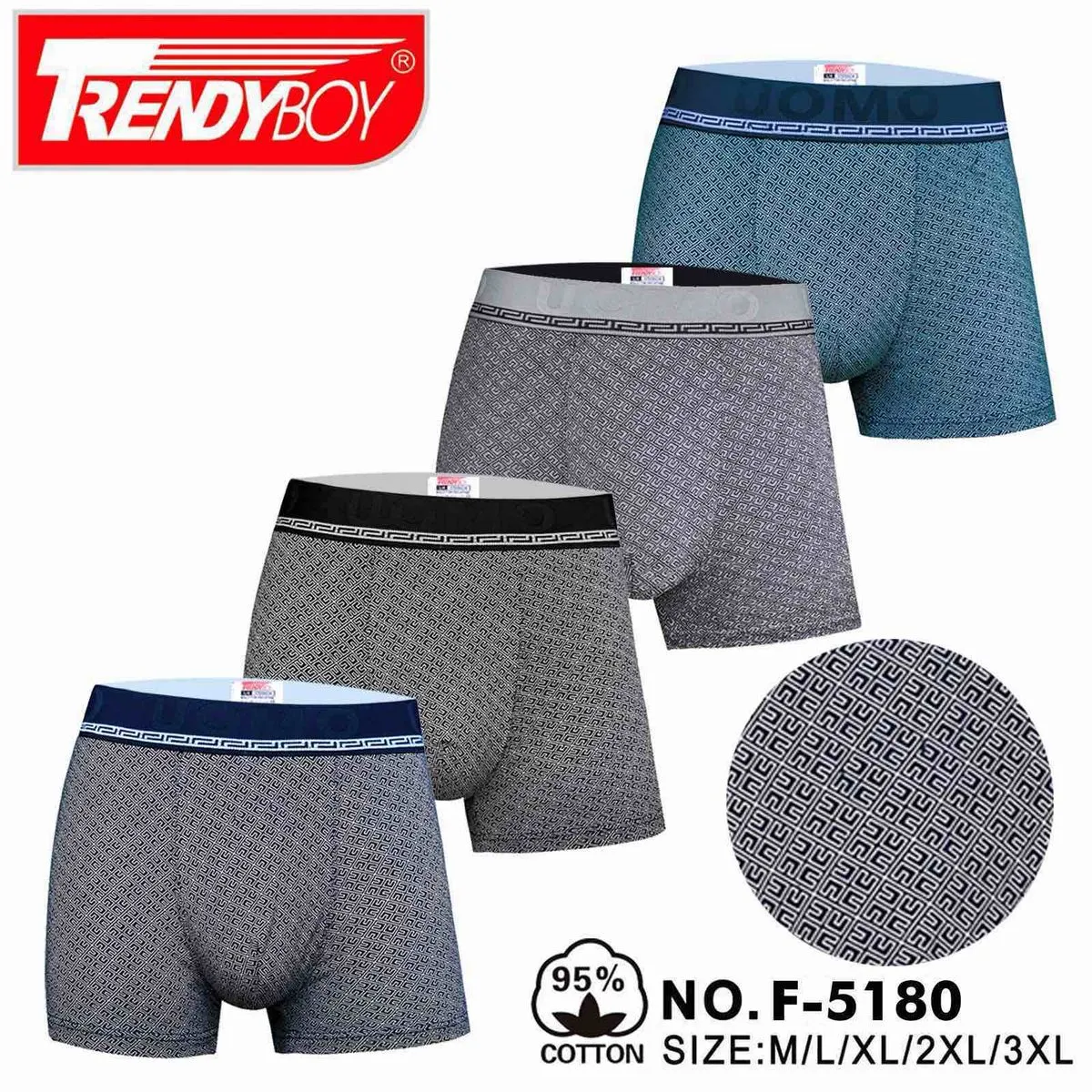 Bokserki męskie TrendyBoy 95% bawełna S/M/L/XL/XXL