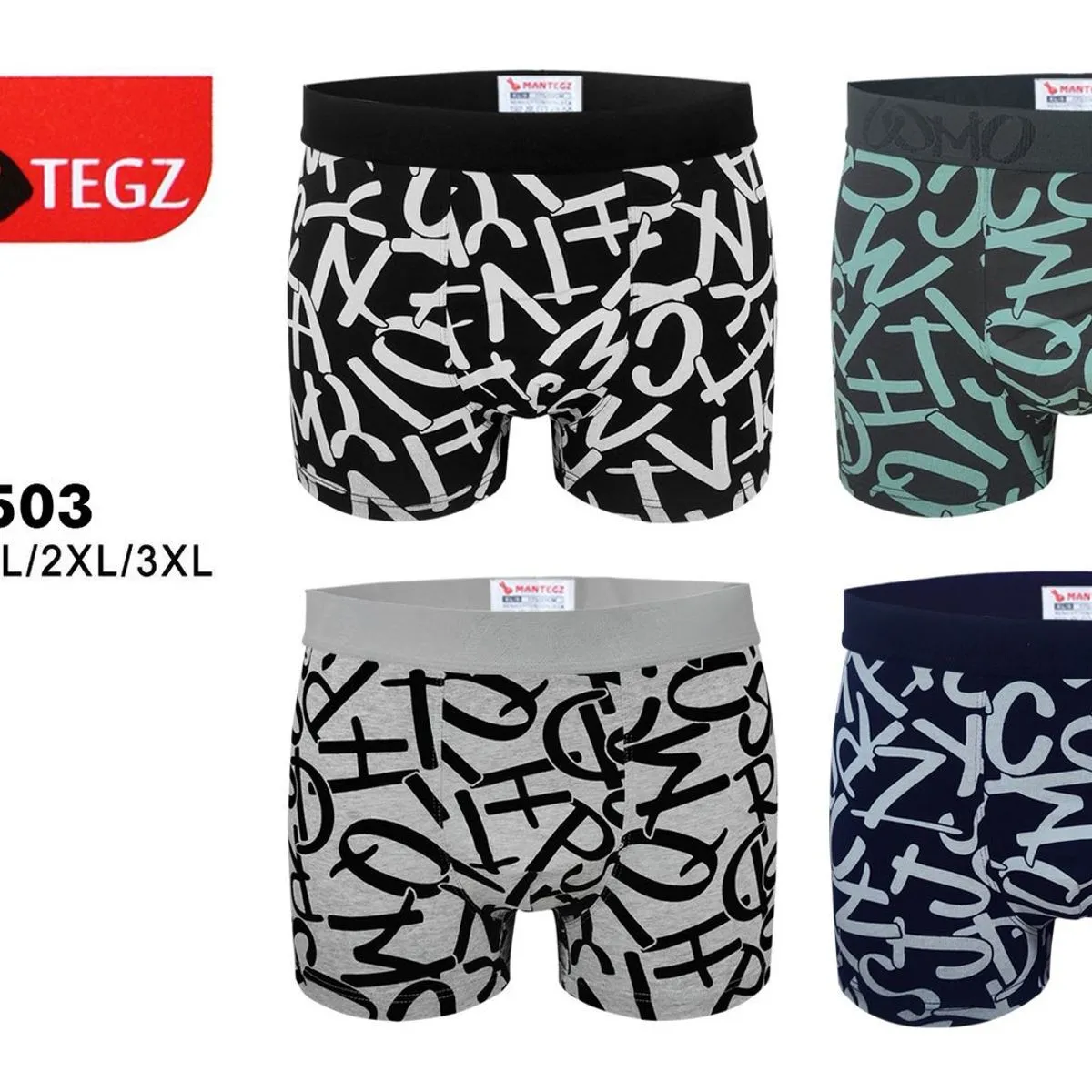 Bokserki męskie ManTegz NO.F-8503 M/L/XL/XXL/XXXL 4 szt