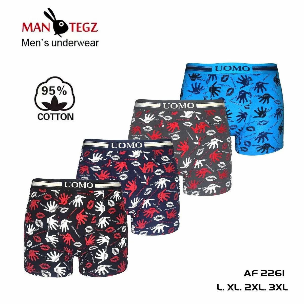 Bokserki męskie UOMO AF2261 L XL XXL 95% bawełna