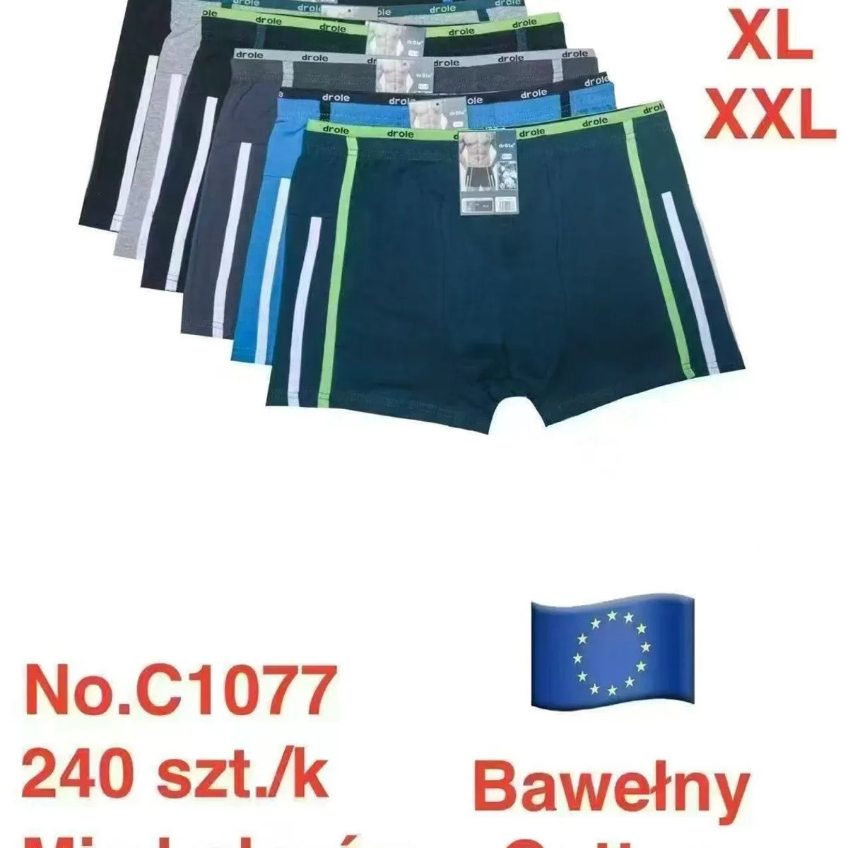 Bokserki męskie bawełniane mix kolorów M-L-XL-XXL