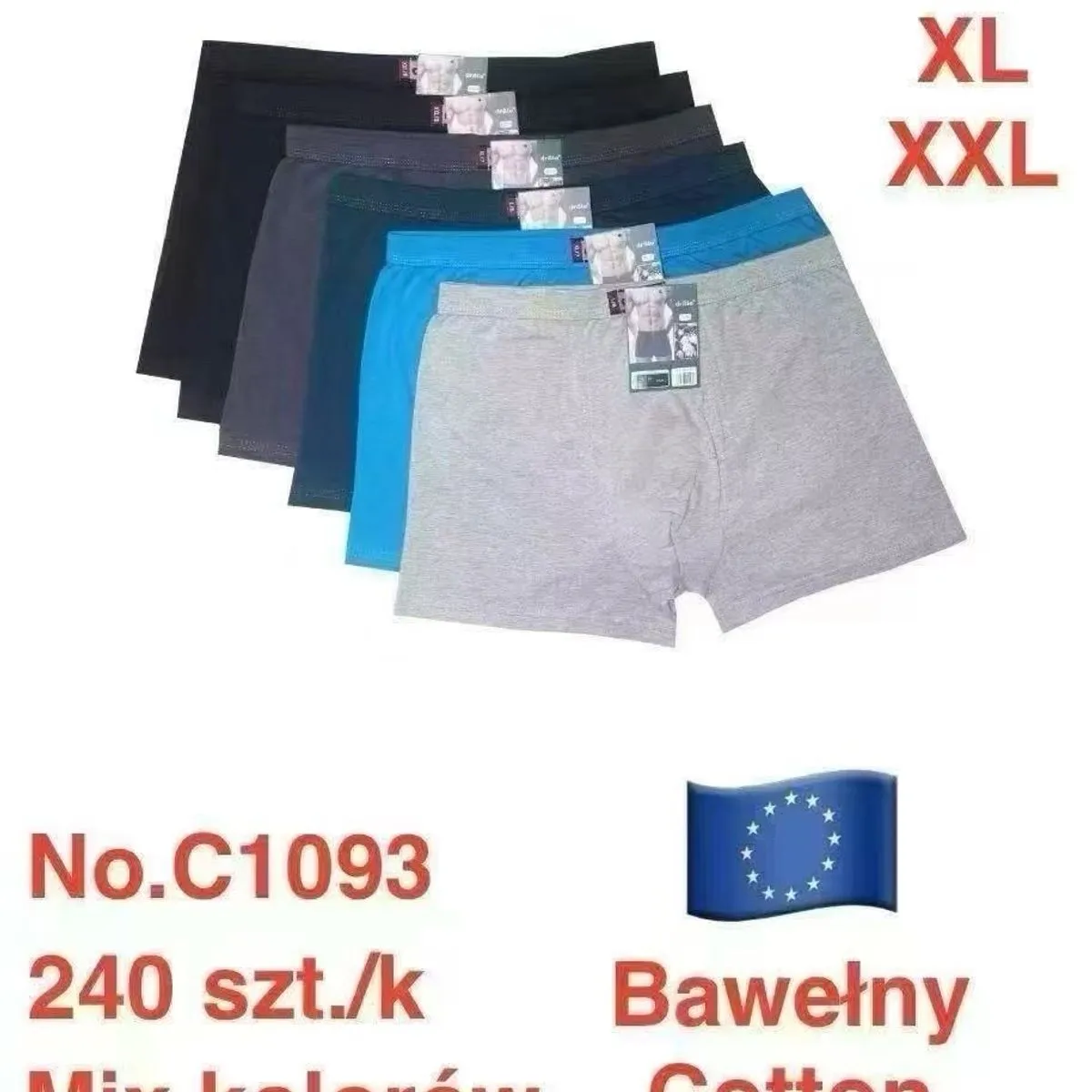 Bokserki męskie bawełniane mix kolorów M-L-XL-XXL Nr C1093