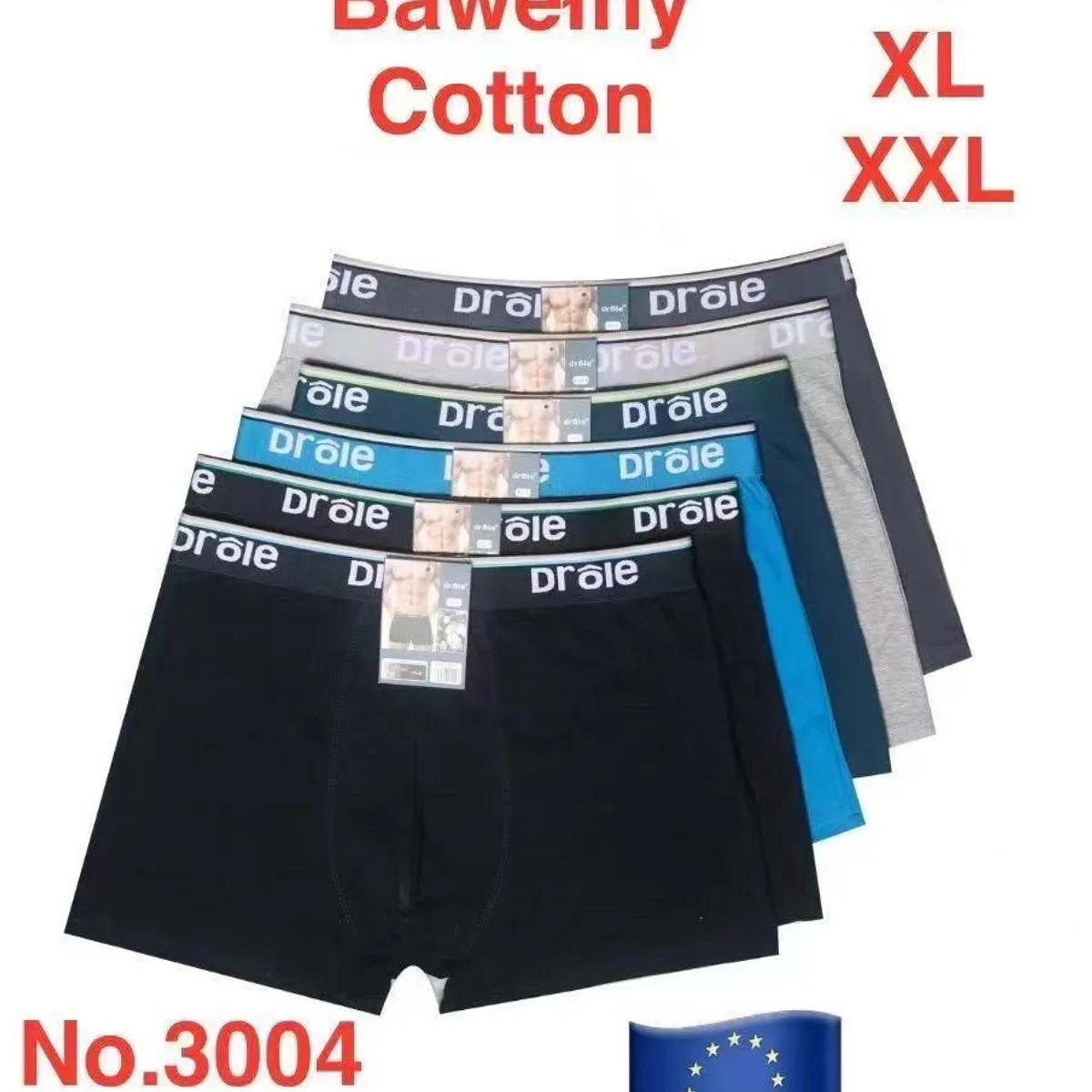Bokserki męskie bawełniane Drôle, 5 szt. M-XXL, No.3004