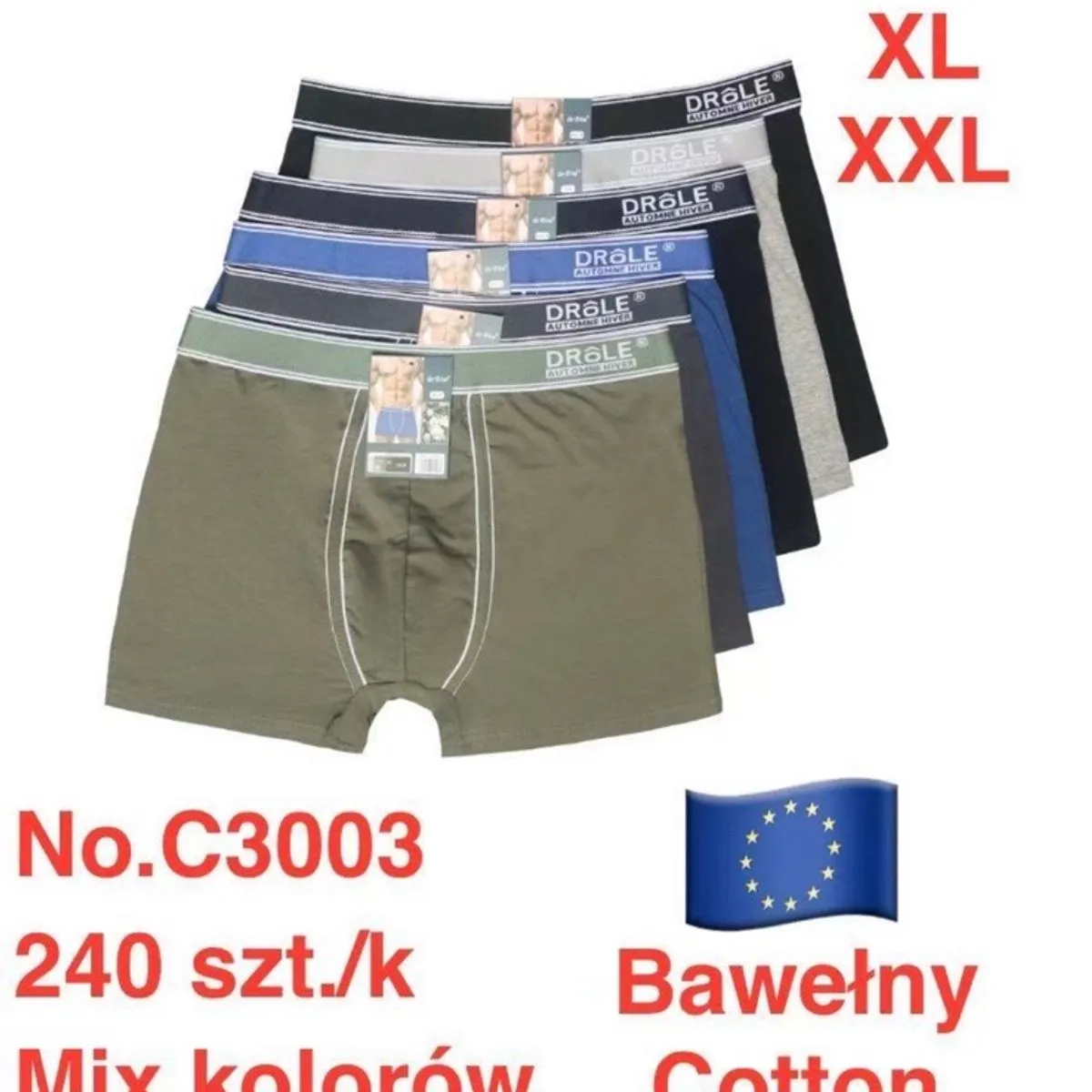Bokserki męskie bawełniane mix kolorów M-L-XL-XXL