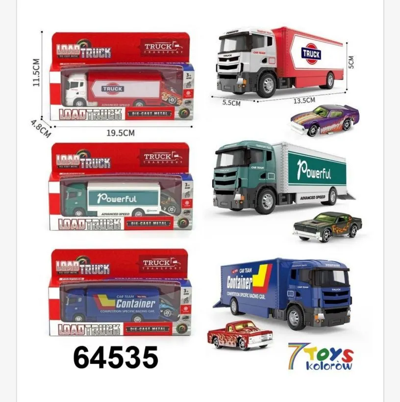 Zabawki Car Team Load Truck metalowe 6 szt