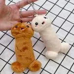 Brelok zabawka penis plush brązowy i biały