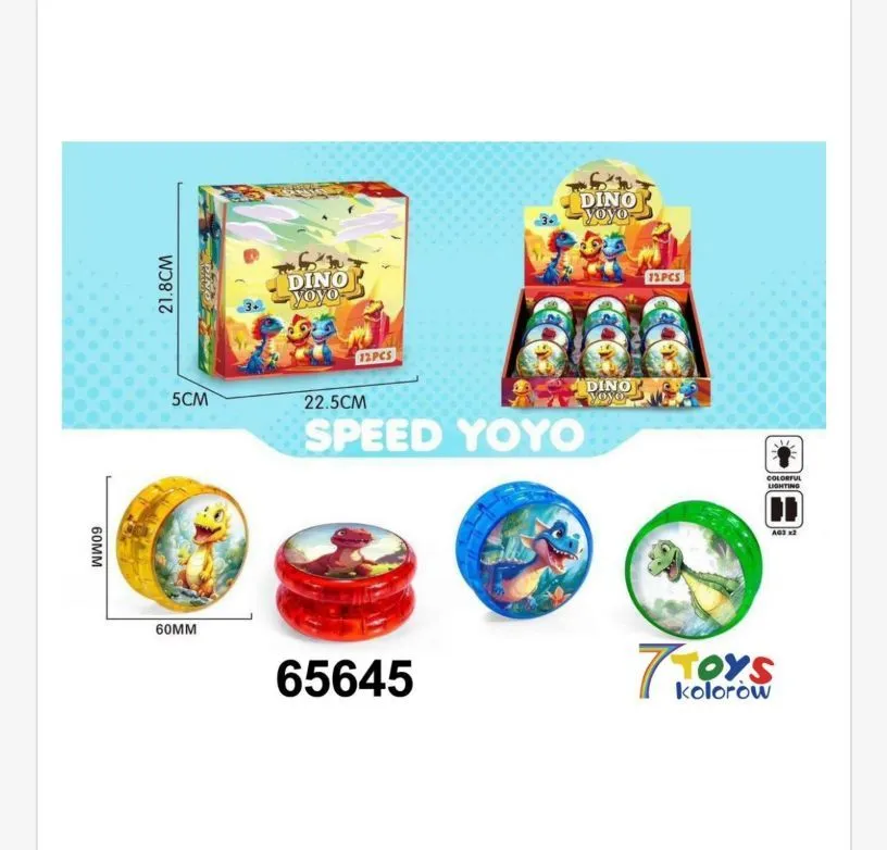 Zabawki Speed YOYO Dino 60mm, opak. 12 szt