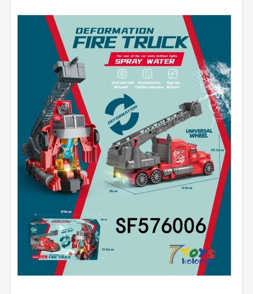 Zabawka Robot Strażacki Truck Deformacja Spray Water