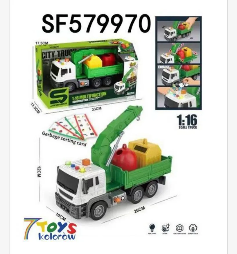 Zabawka ciężarówka śmieciarka City Truck SF579970 17cm