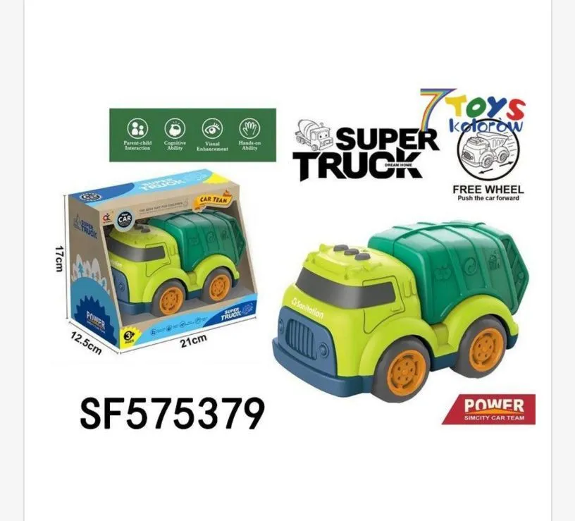 Zabawka Samochód Śmieciarka Super Truck zielona 12x21 cm