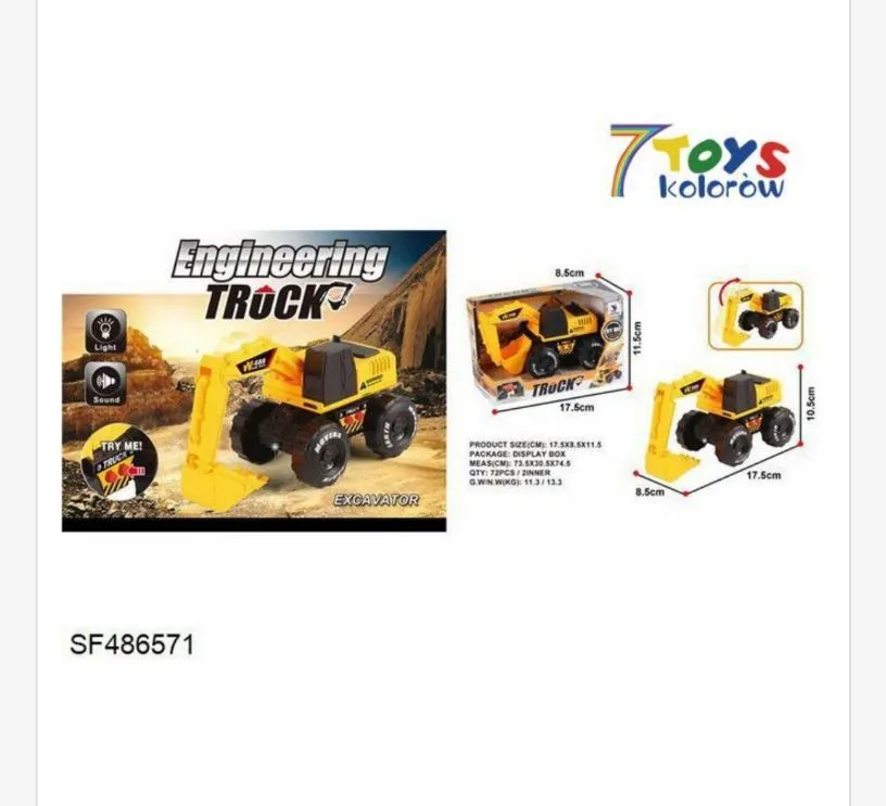 Zabawkowy Engineering Truck koparka 17x8x12 cm