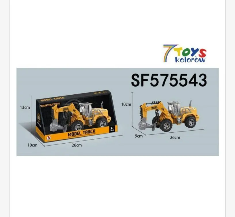 Model Truck Żółta Koparka 26x10x13 cm