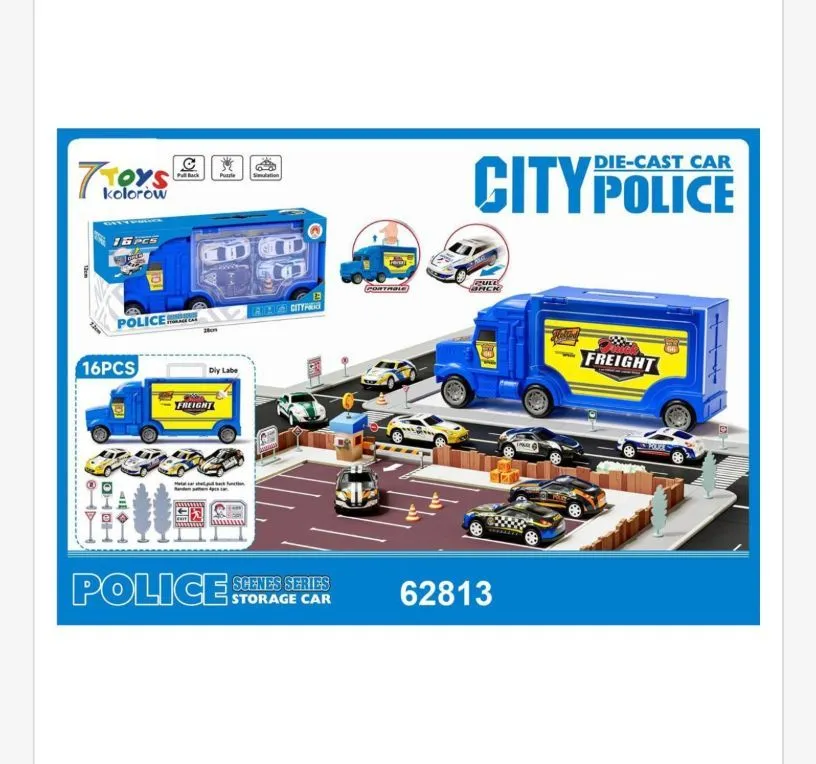 Zestaw Die Cast Car City Police 16 szt. 62813