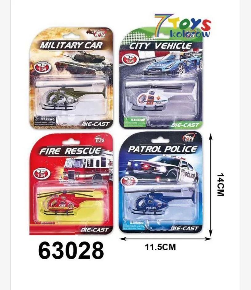 Zabawki Die Cast Pojazdy Military Car, City, Rescue, Patrol 14cm