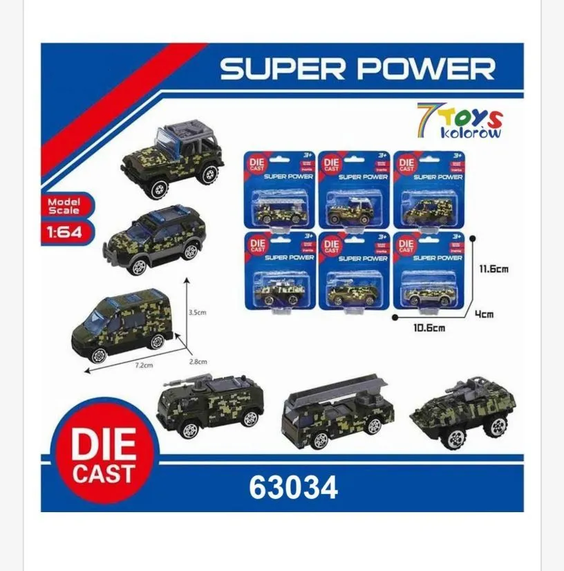 Zabawki Die Cast Super Power Toy modele wojskowe 10-11cm
