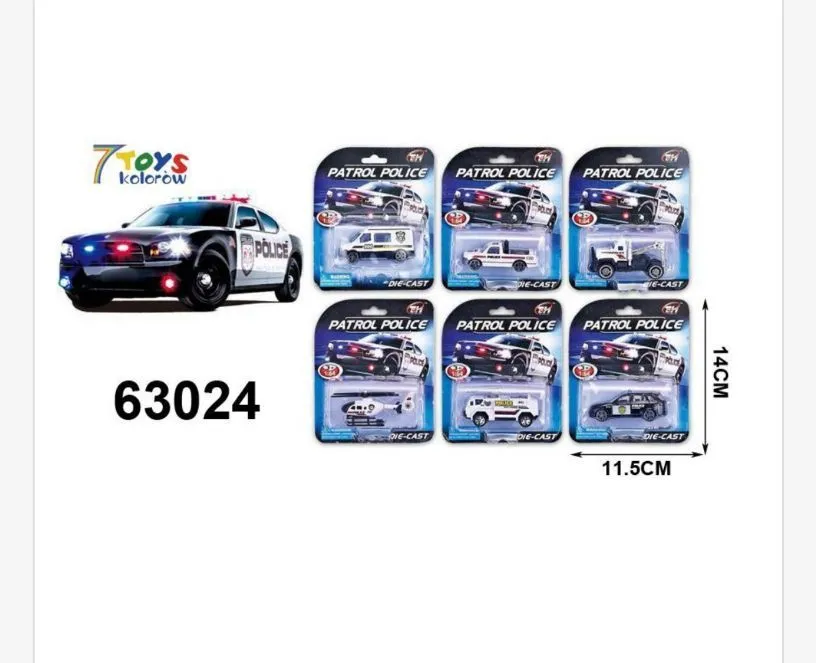 Zabawki Samochody Policyjne Patrol Police 6 szt