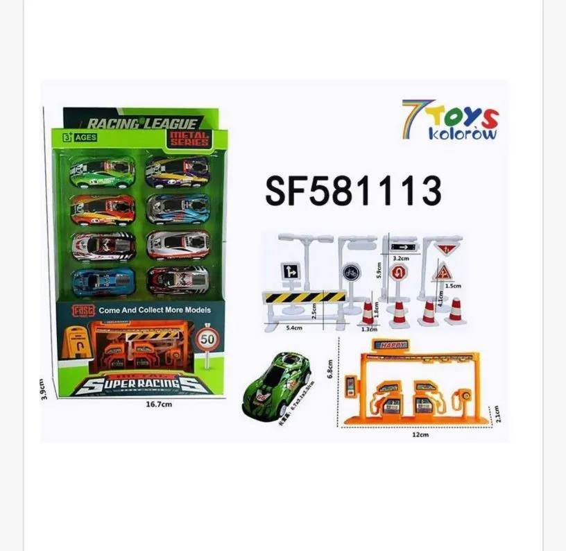 Zestaw Zabawki Samochod Racing League 12 szt SF581113