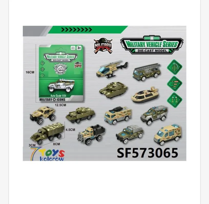 Zabawki Military Vehicle Series modele die-cast 4-12-15 cm