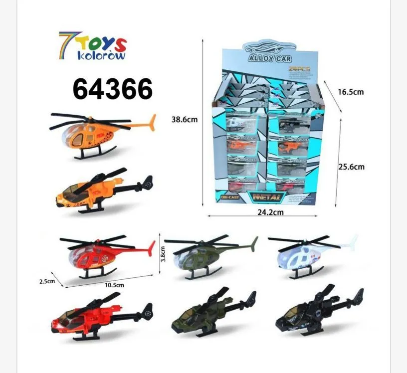 Zabawki Metalowe Samoloty i Helikoptery 7 Toys