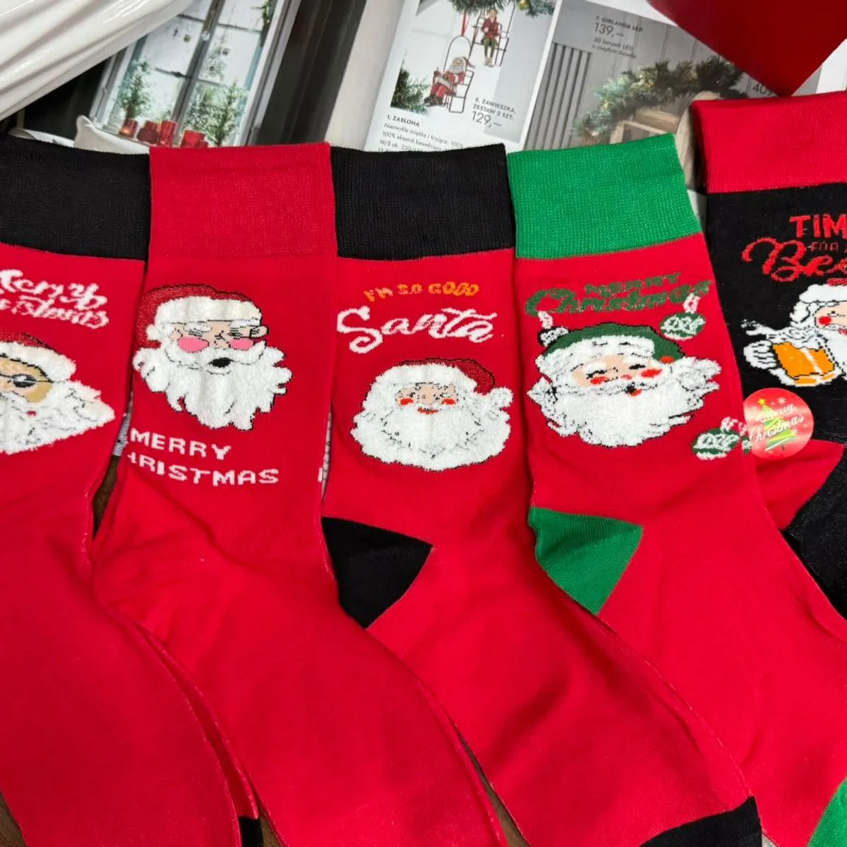Skarpetki męskie świąteczne z motywem Santa Claus