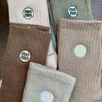 Skarpetki damskie fluffy Miu Miu beżowe, khaki, szare