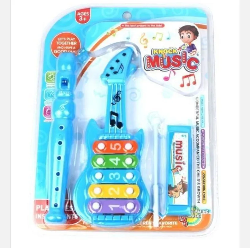 Zabawka Knocky Music - gitara, flet i ksylofon niebieski