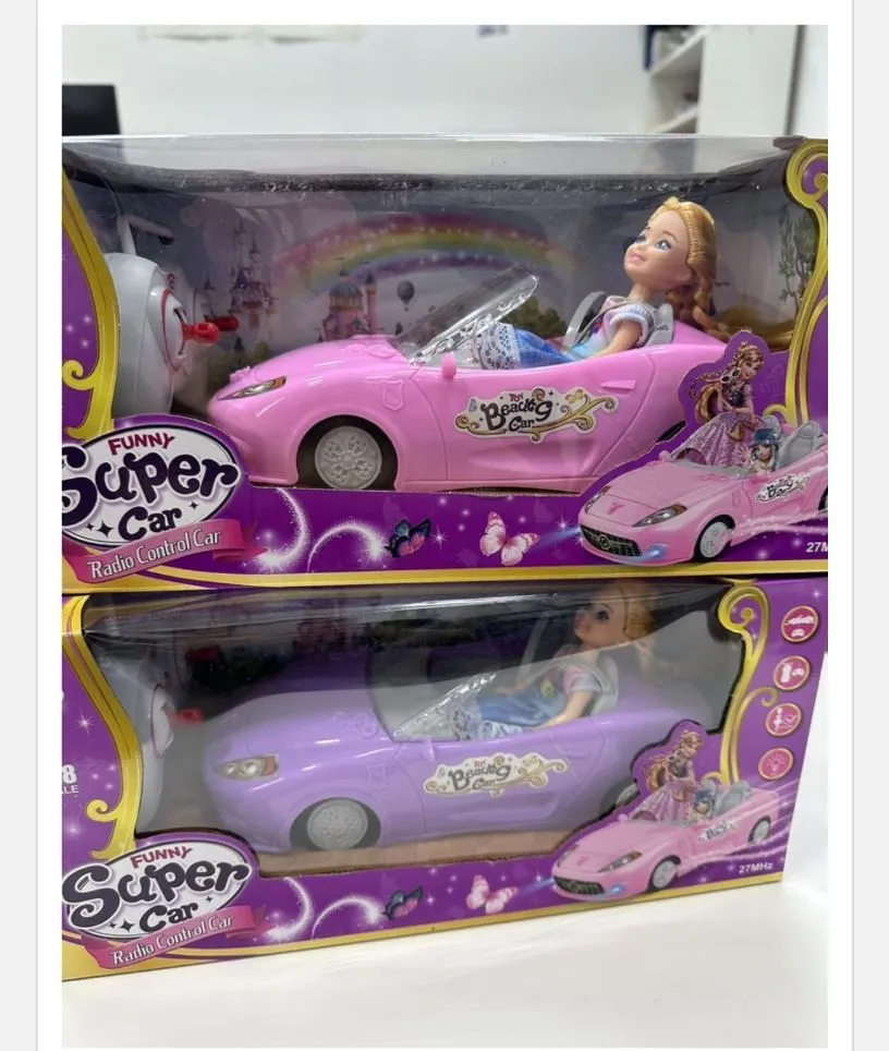 Sterowany Samochód Funny Super Car z Lalką Różowy/Fioletowy