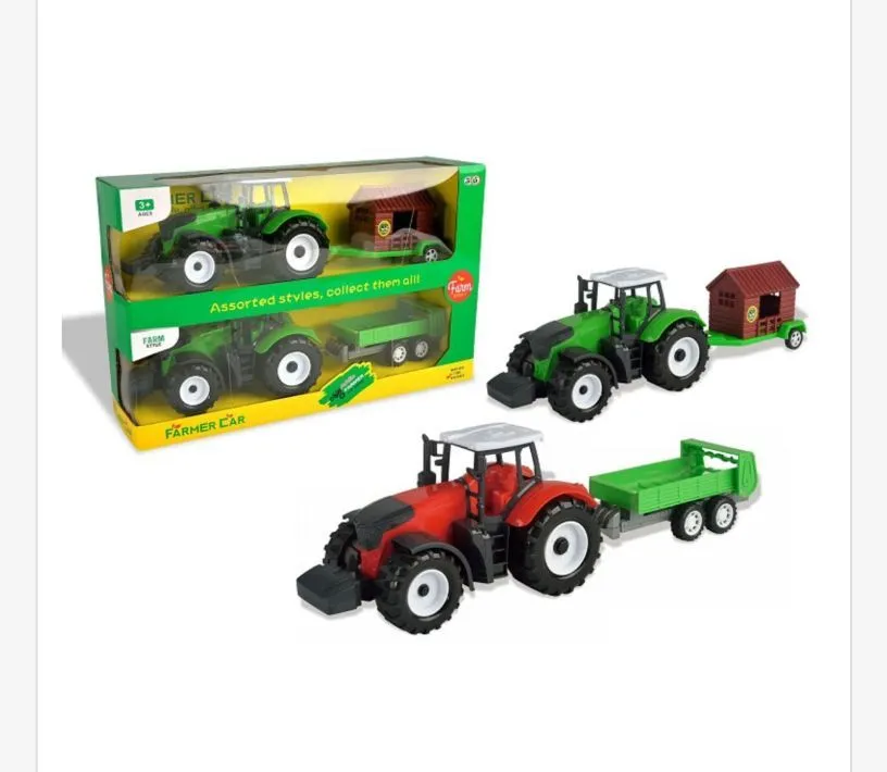 Zabawki Farmer Car - traktory z przyczepami, zestaw 5 szt